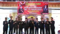 Bupati Lambar Bersama Ketua DPRD Mengikuti Upacara Syukuran Peringatan Hari Ulang Tahun (HUT) Bhayangkara ke-77 Tahun 2023