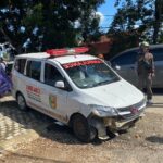 Ambulance dan Sepeda Motor Terlibat Kecelakaan di Jalinbar Pringsewu