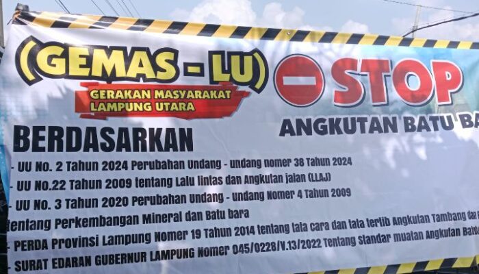 Gerakan Masyarakat Lampung Utara(GEMAS-LU)Akan Adakan Aksi Besar-Besaran Tututup Armada Batu Bara Yang Bermuatan Melebihi Kapasitas Over Load