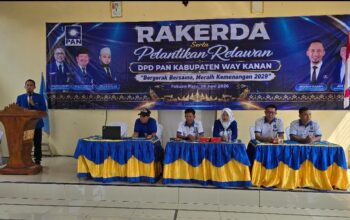 Rakerda dan Pelantikan Relawan PAN Way Kanan Berlangsung Sukses