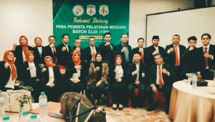 Uji kompetensi Pelatihan Mediasi Angkatan-CLIX di Horison Hotel Lampung,Sesi tatap muka (offline) Telah Selesai